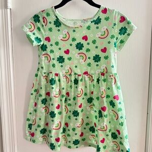 The Children's Place Green Rainbow and Clover Dress